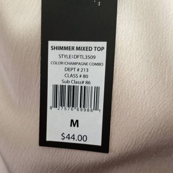 DAISY FUENTES GRAY & METALLIC GOLD TOP SZ.M NWT - Picture 6 of 8